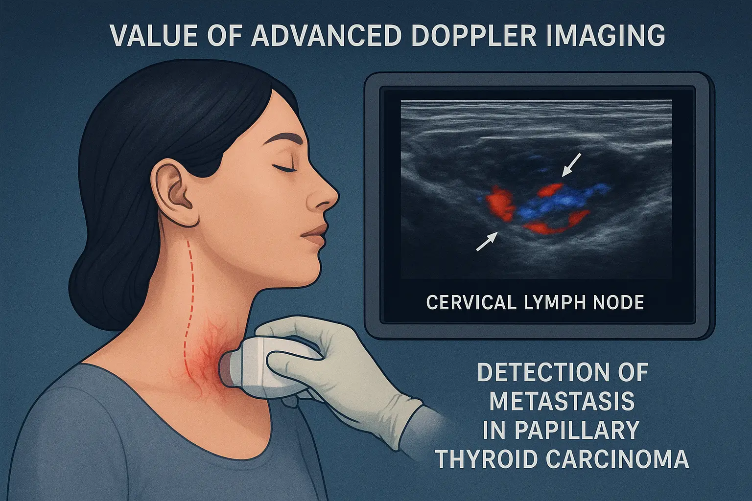 ارزش تشخیصی تصویربرداری داپلر پیشرفته پیش‌عمل همراه با مانورهای گردنی در شناسایی متاستاز گره‌های لنفاوی گردنی مرکزی در کارسینوم پاپیلاری تیروئید